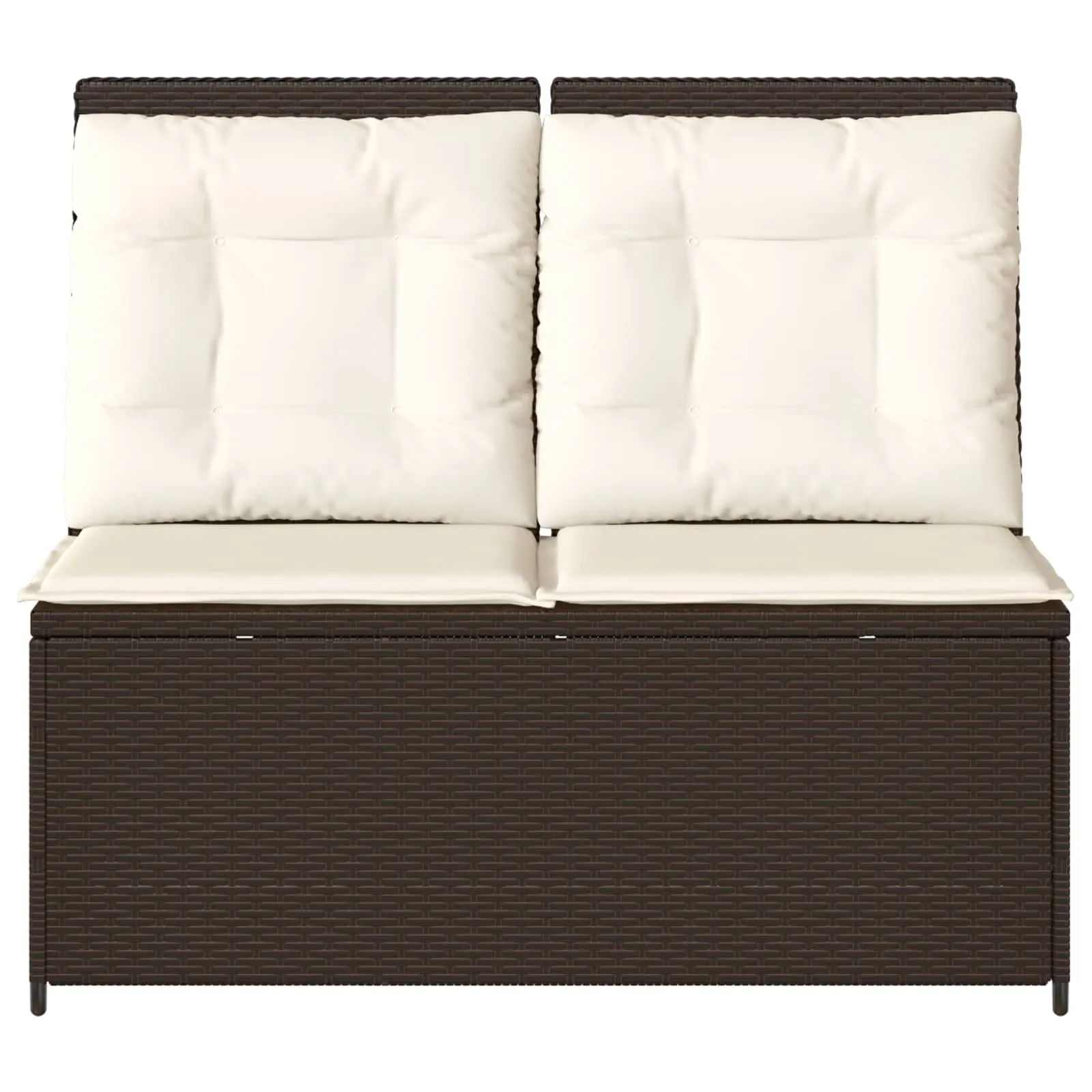 Reclining Gartenbank Poly-Rattan 110x67x95 cm Braun