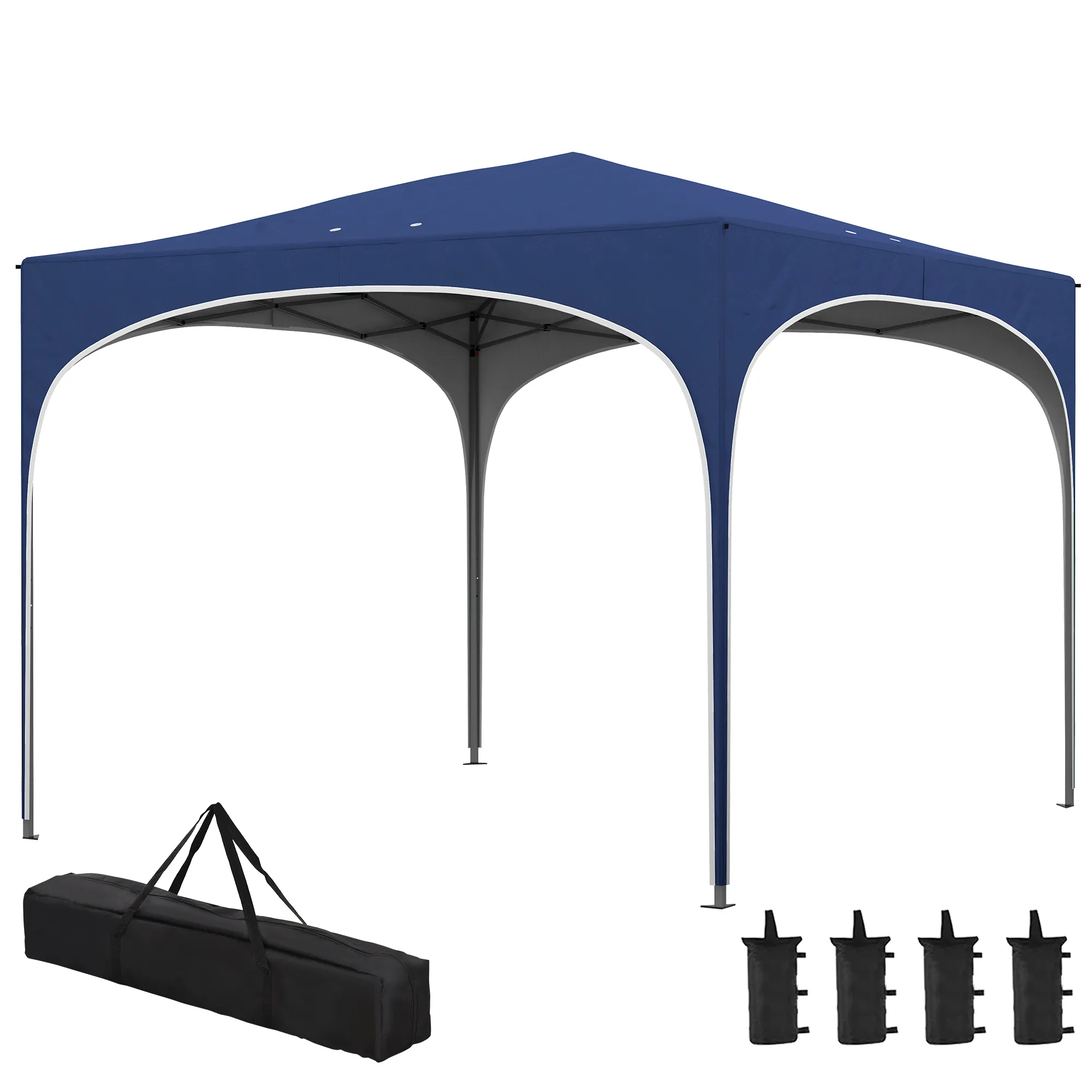 Faltpavillon Dunkelblau 295x295x255 cm für 6-9 Personen