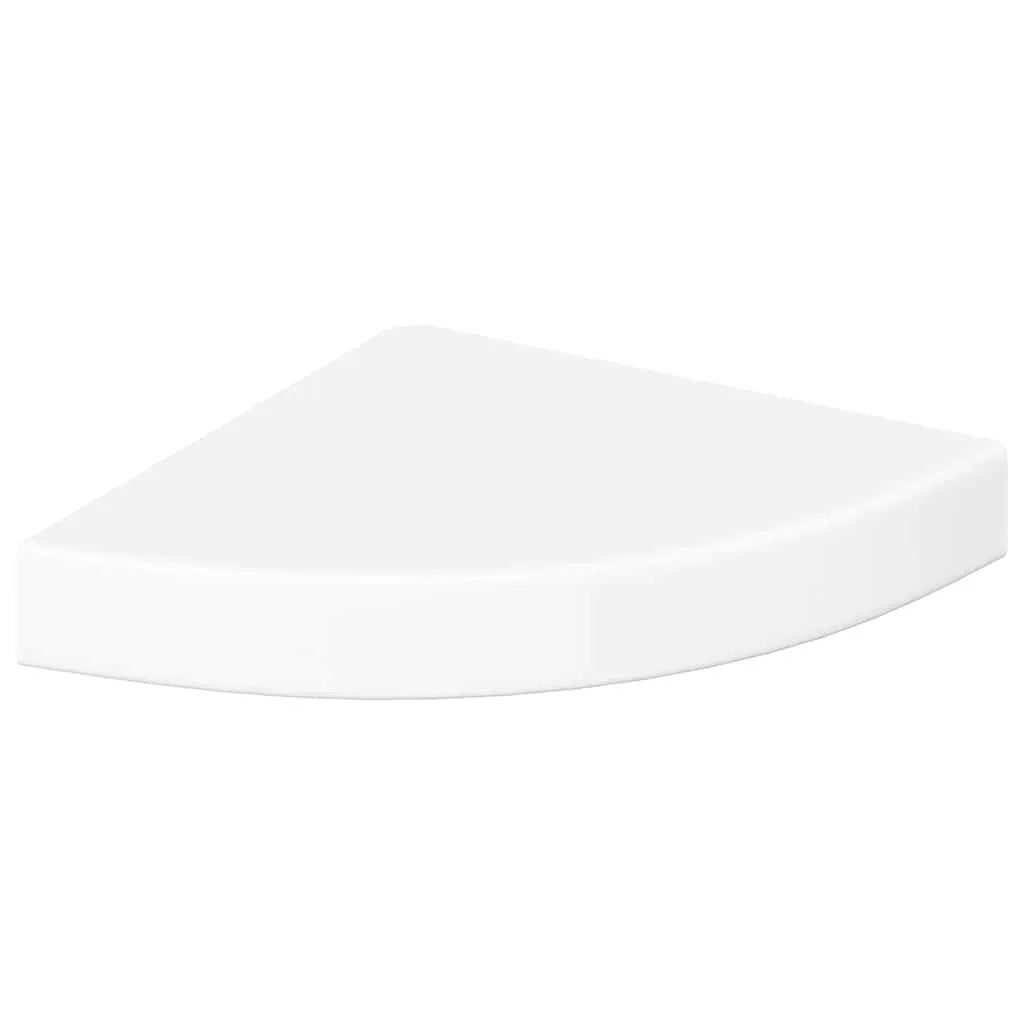 Schwebendes Eckregal MDF-Wabenstruktur Metall 25x25x3,8 cm Hochglanzweiß