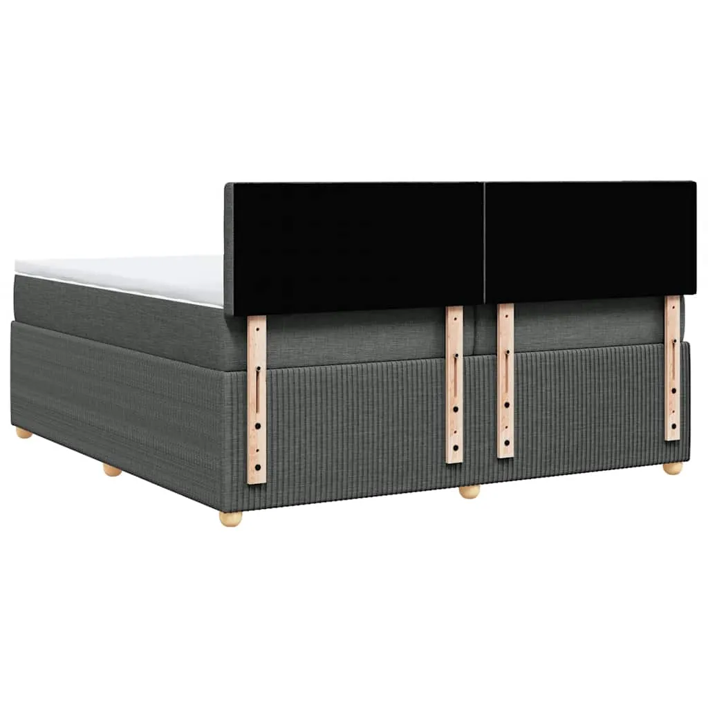 Boxspringbett 200x200 cm Taschenfederkern Dunkelgrau mit Auflage