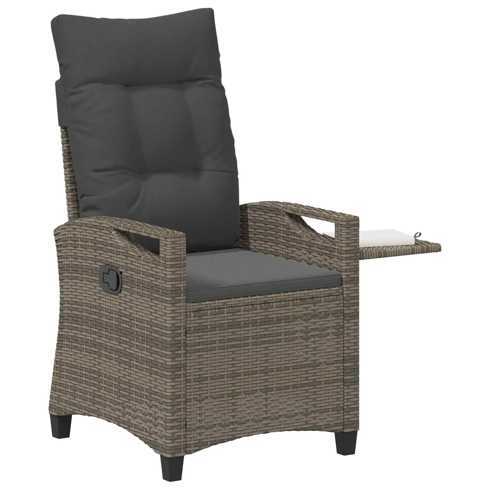 Verstellbarer Gartenstuhl mit Klapptisch 56x60x112 cm Grau
