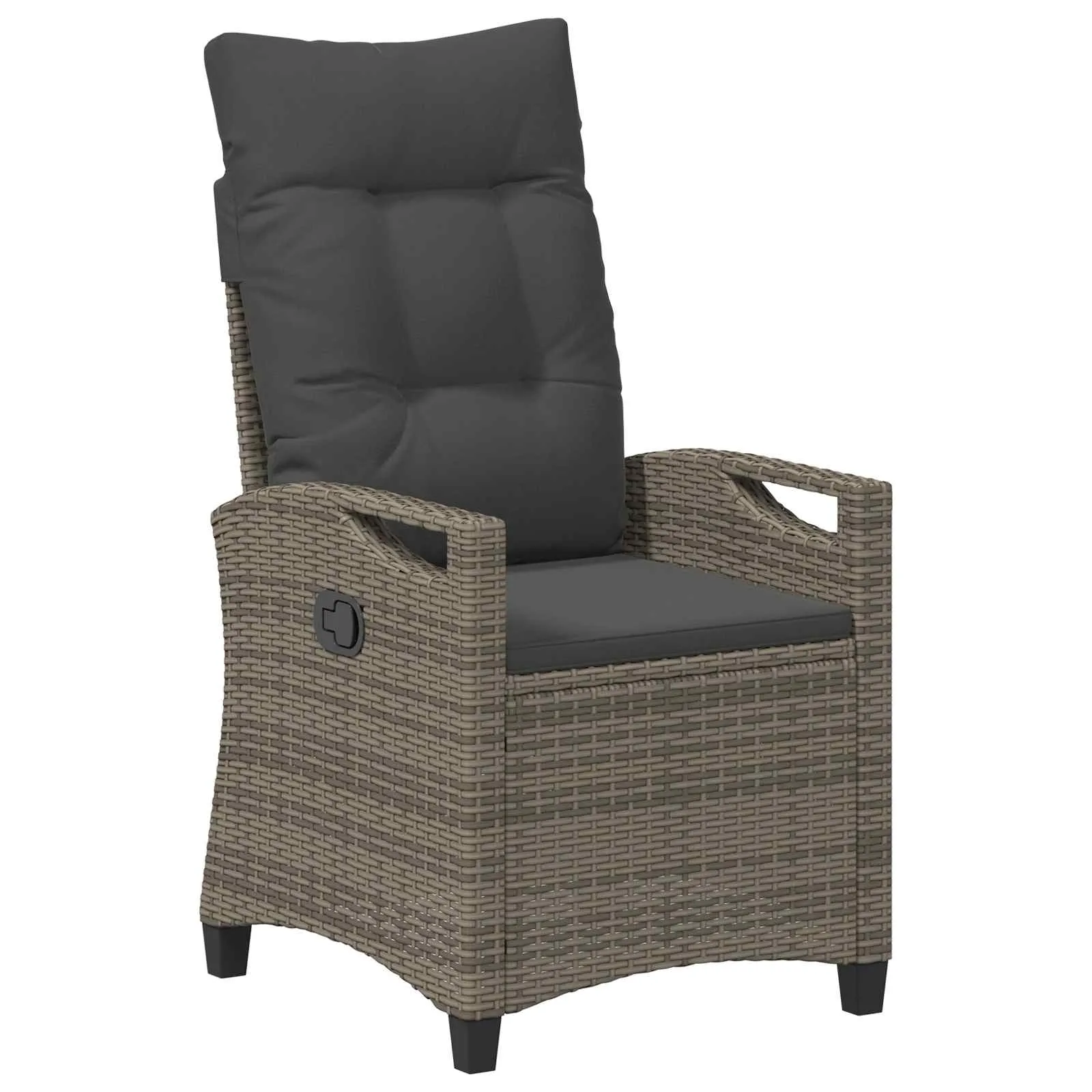 Verstellbarer Gartenstuhl mit Klapptisch 56x60x112 cm Grau