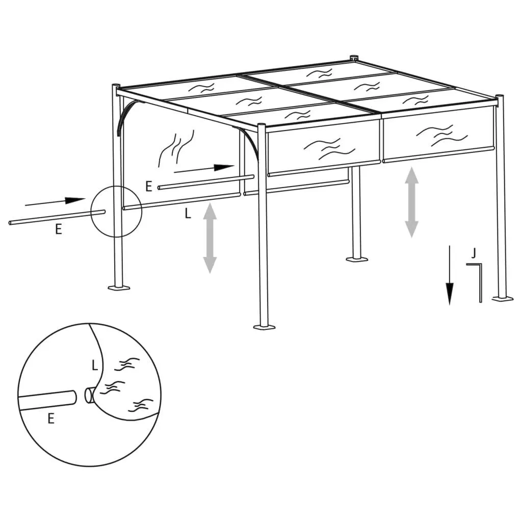 Pergola mit verstellbarem Schiebedach 300x300x225 cm Taupe
