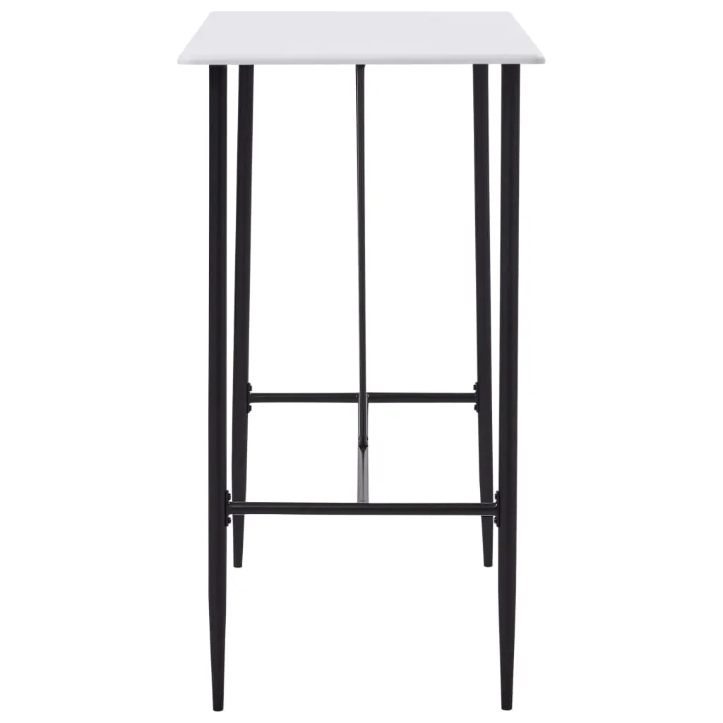 Weißer Stehtisch mit MDF-Tischplatte und Stahlbeinen 120x60x110 cm