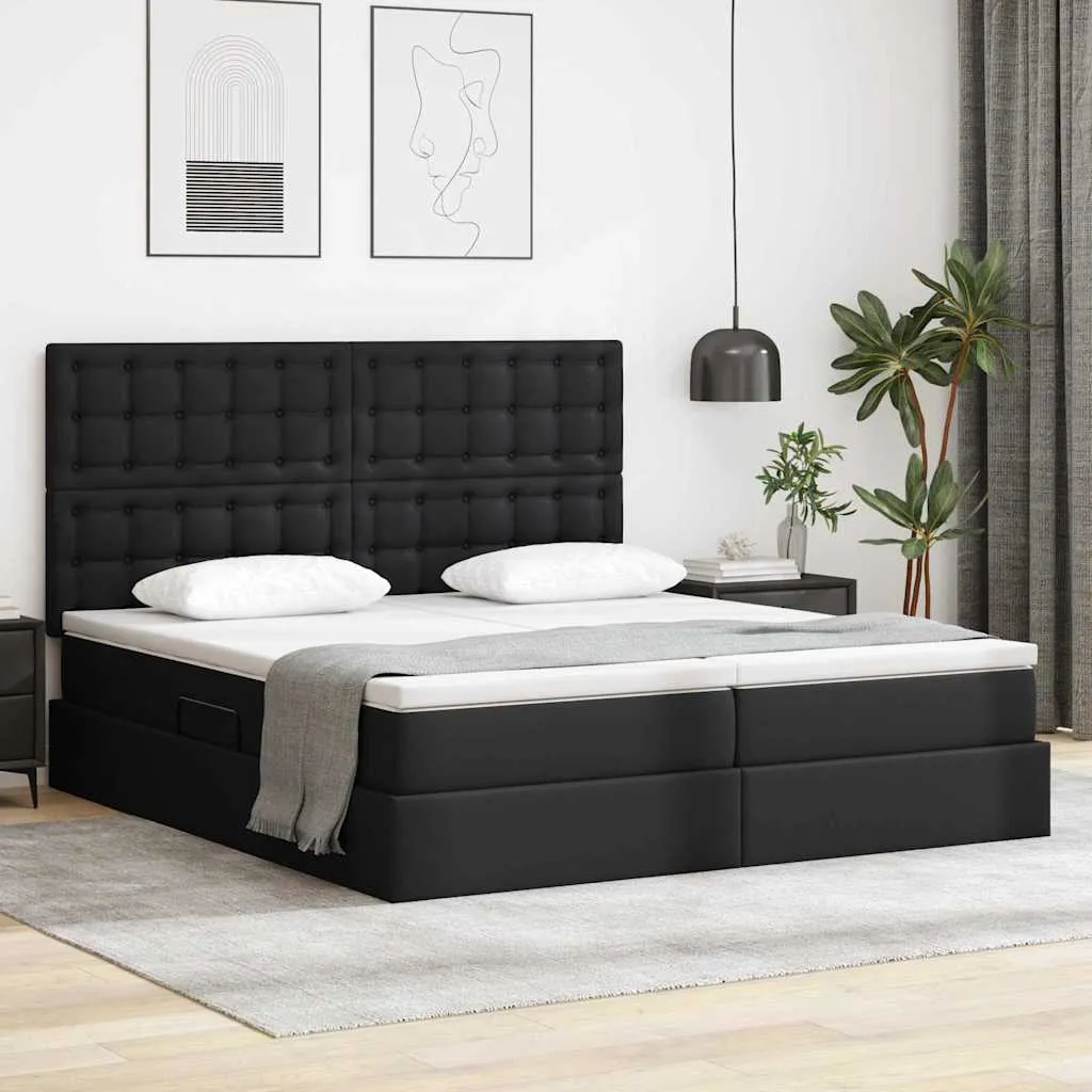 Bett mit Stauraum 180 x 200 cm Schwarz