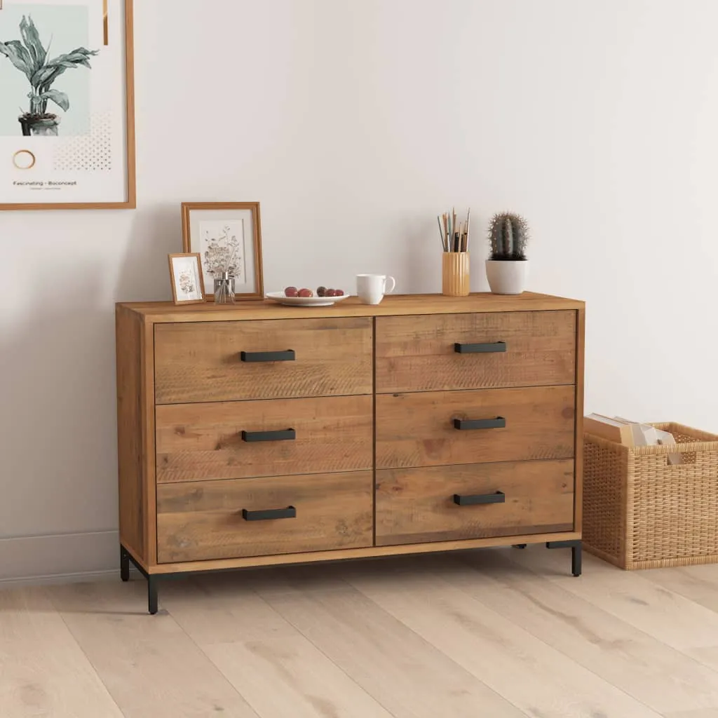 Sideboard Braun 110x35x70 cm Massivholz Kiefer