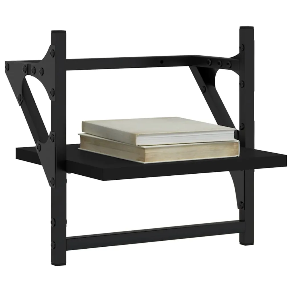 Schwarzes Wandregal 30 x 25 x 30 cm aus Holzwerkstoff