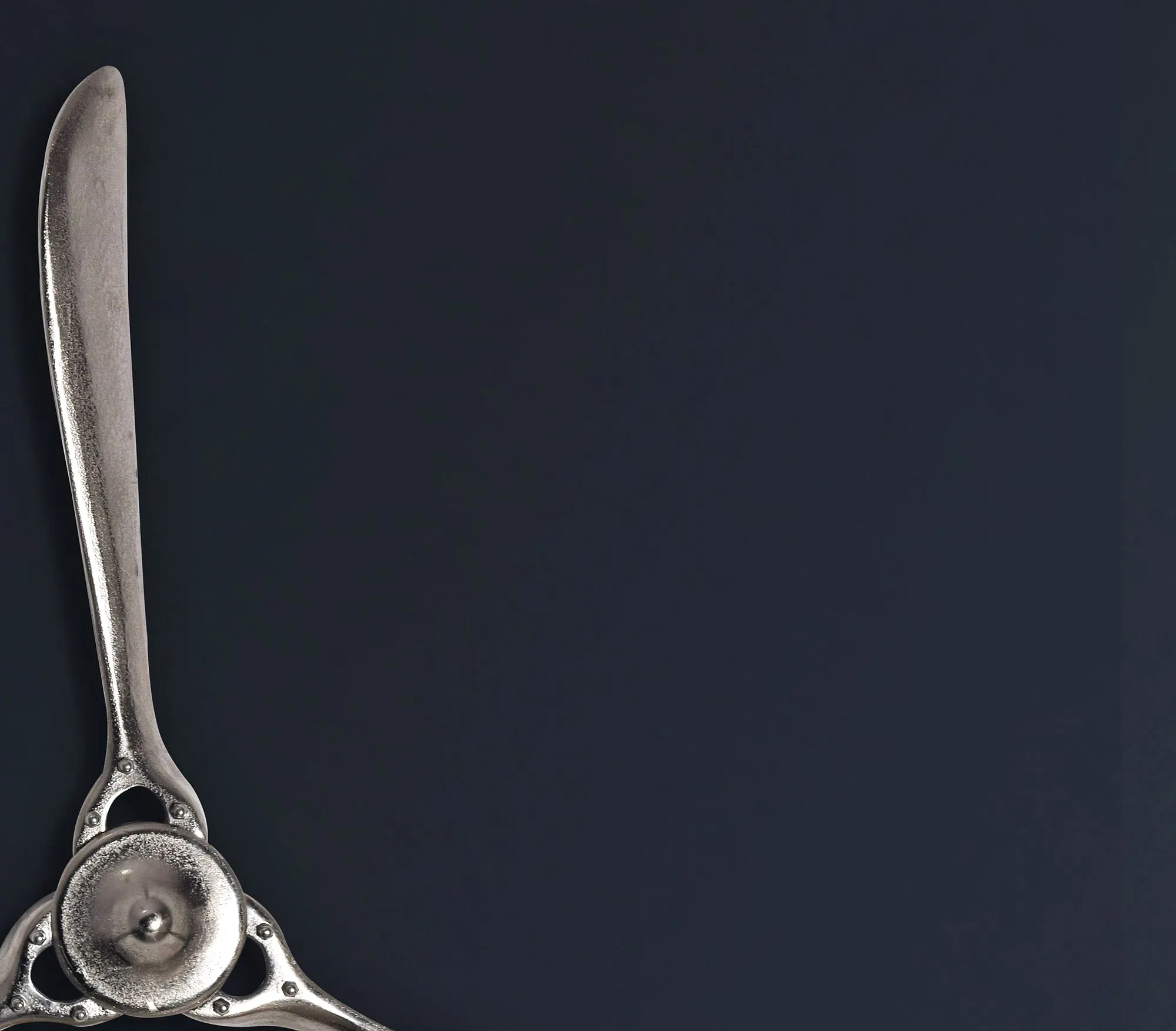 Deko Propeller 85x85 cm Silber Metall Flugzeug Wandpropeller