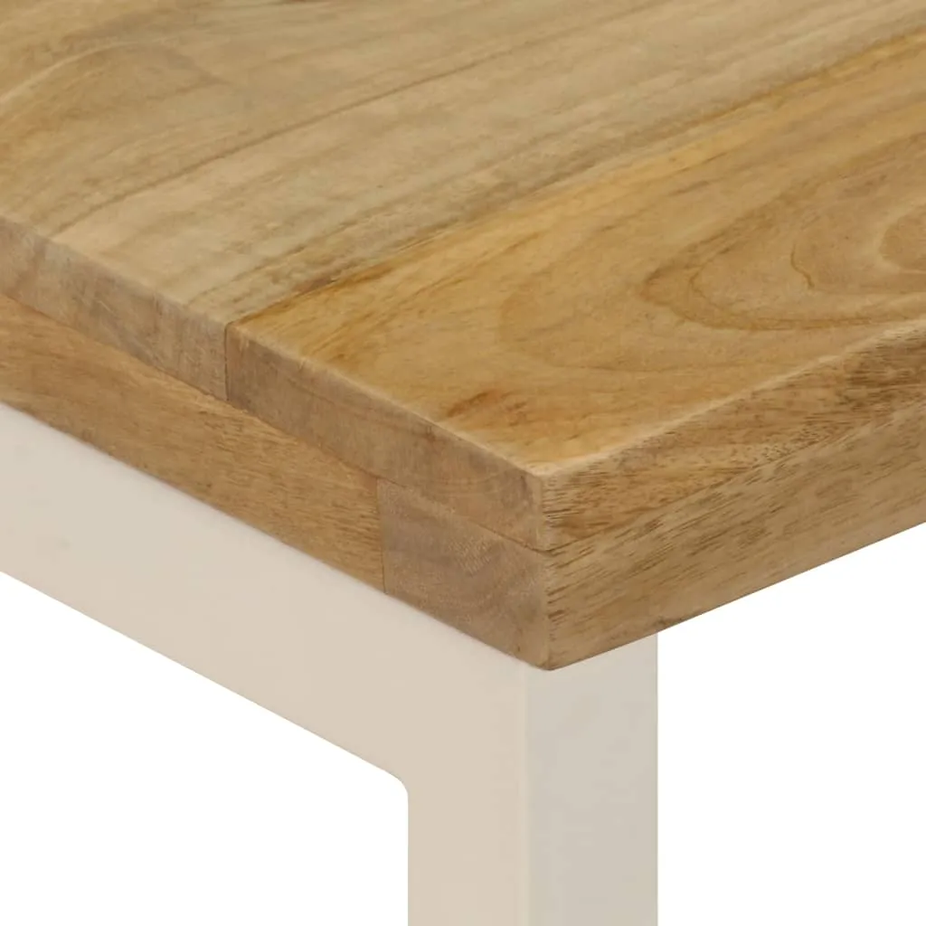 Couchtisch 100x50x35 cm Massivholz Mango und Stahl