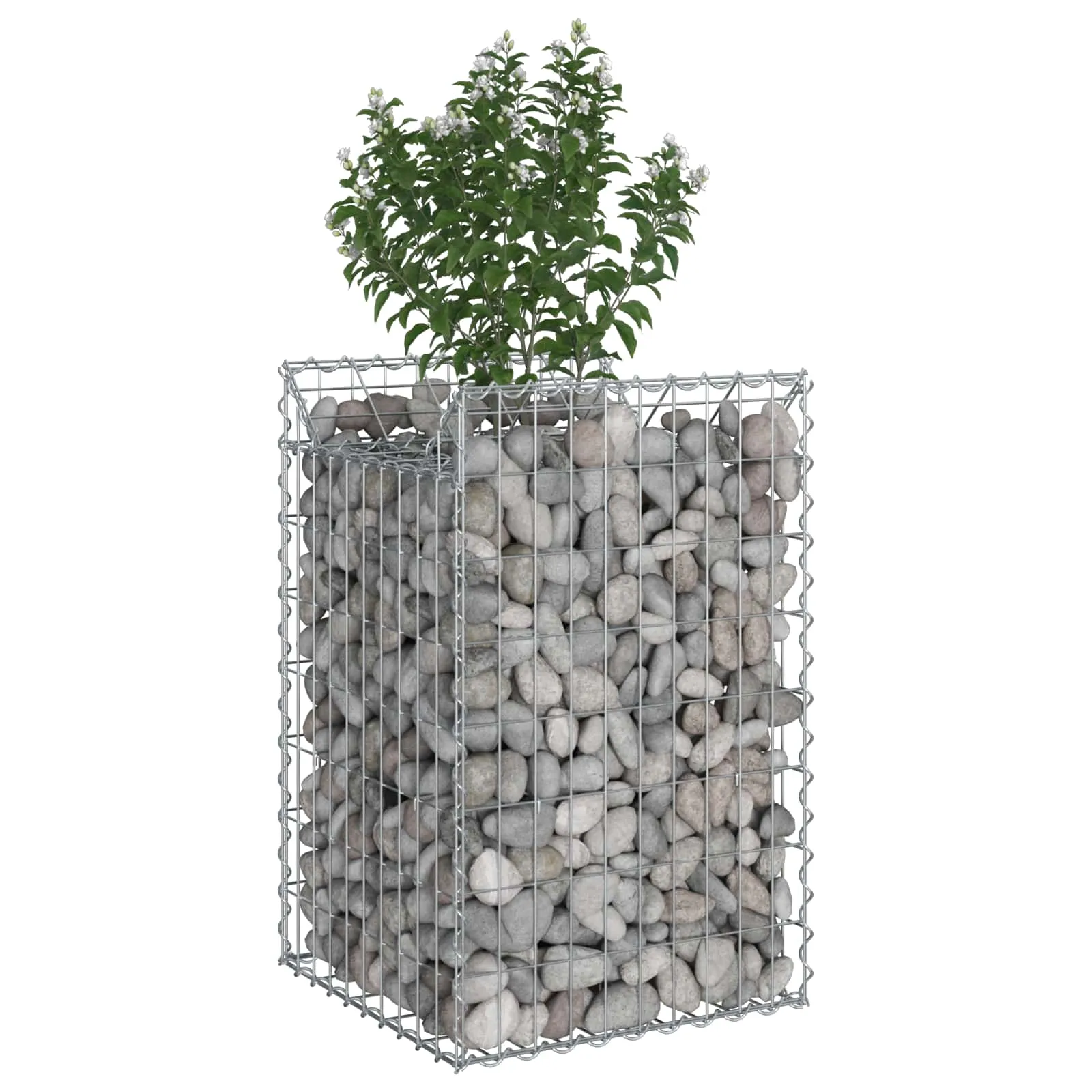 Zaunpaneele Silber 50x50x80 cm aus verzinktem Stahl