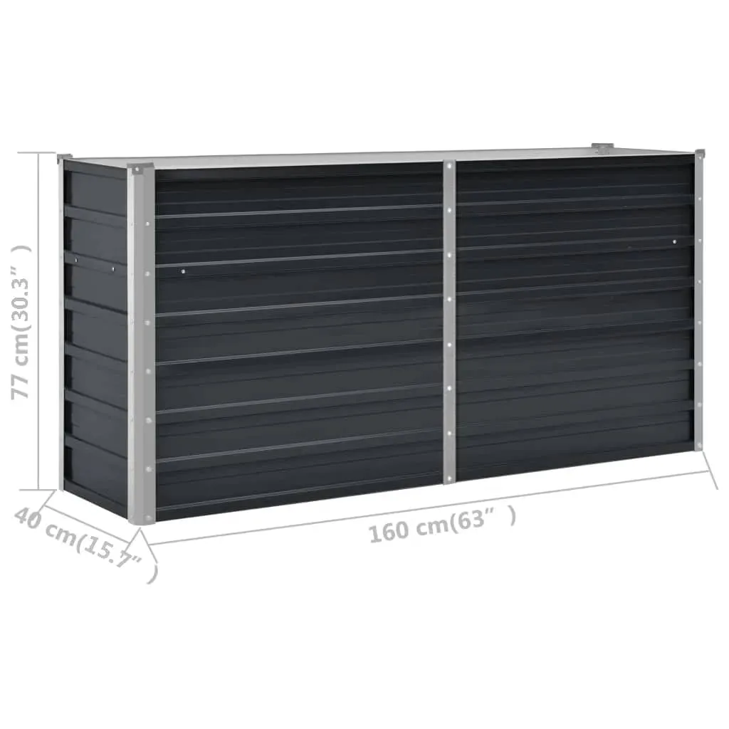 Garten-Hochbeet Metall 160x40x77 cm Anthrazit