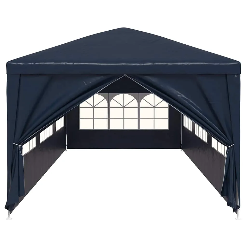 Blaues Partyzelt 9 x 3 x 2,55 m mit Stahlrahmen und PE-Dach