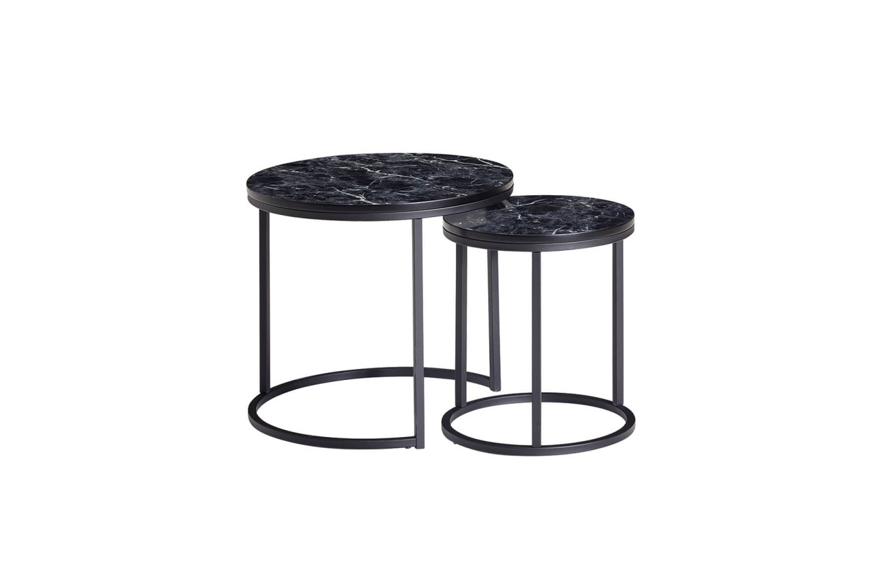 Couchtisch Rund Marmor Schwarz