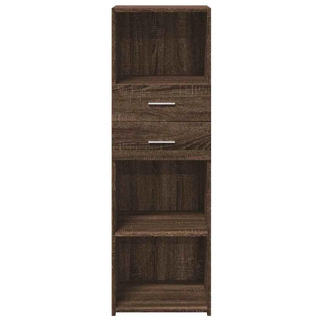 Klassisches Highboard 40 x 42,5 x 124 cm Braun Massivholz-Optik