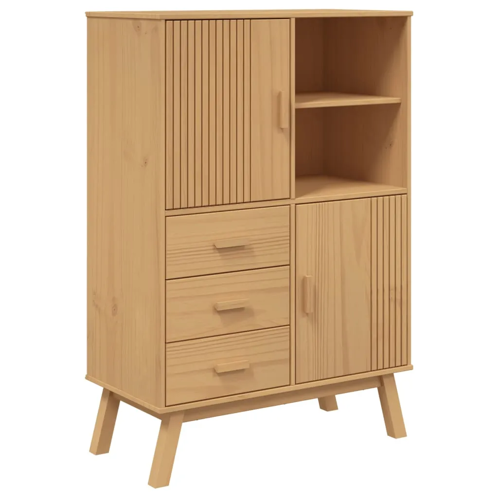 Sideboard aus massivem Kiefernholz Braun 85 x 43 x 125 cm