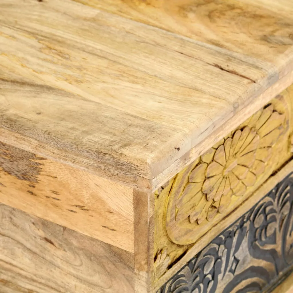 Rustikaler Couchtisch aus Vollholz 100 x 50 x 35 cm