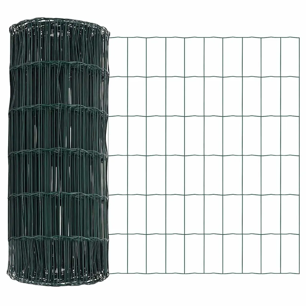 Outdoor-Zaunpaneel-Set Grün 5000 x 3.2 x 60 cm aus Stahl