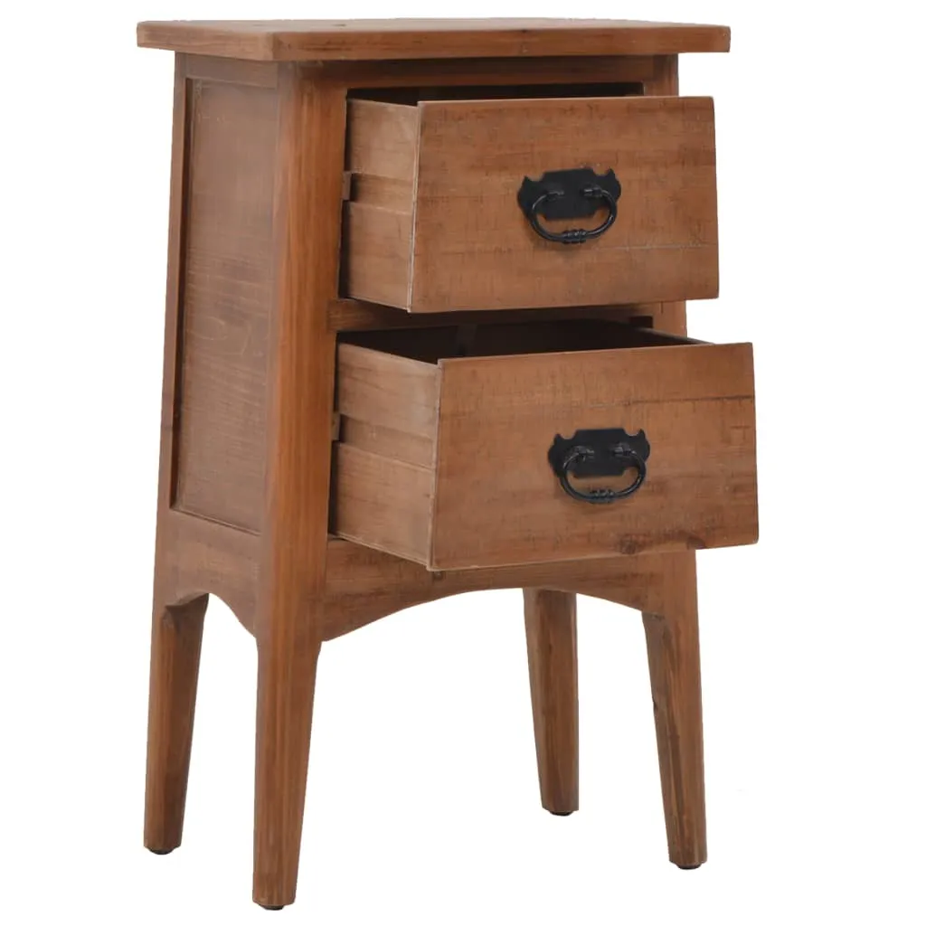 Klassischer Nachttisch aus massivem Holz Braun 40x29x68 cm