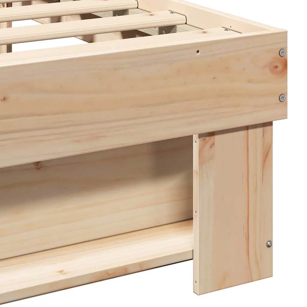 Bettrahmen Massivholz 198 x 78 x 73 cm Braun