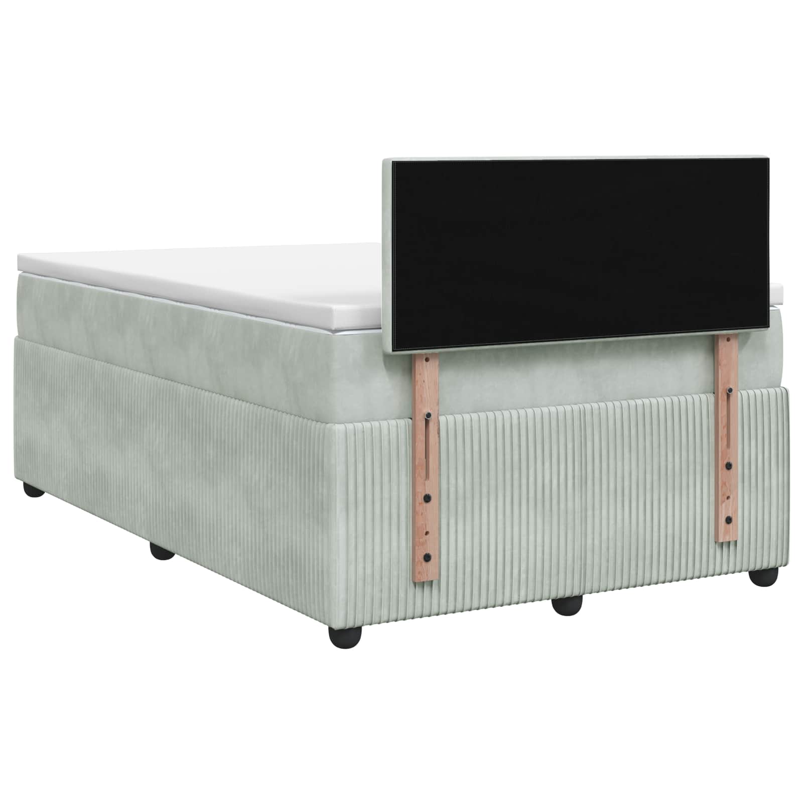 Boxspringbett mit Matratze, Samt, LED-Beleuchtung, 120x190 cm, Grau