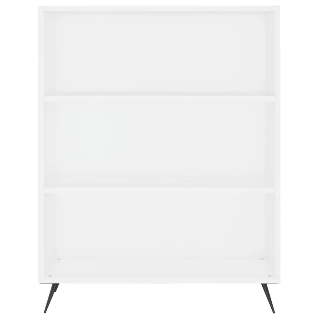 Weißes Highboard aus Holzwerkstoff mit Metallfüßen 69,5 x 34 x 180 cm