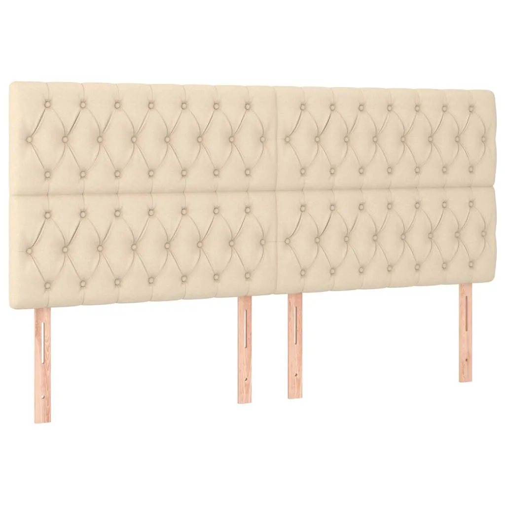 Boxspringbett Creme 180x200 cm mit LED-Leiste und Matratze