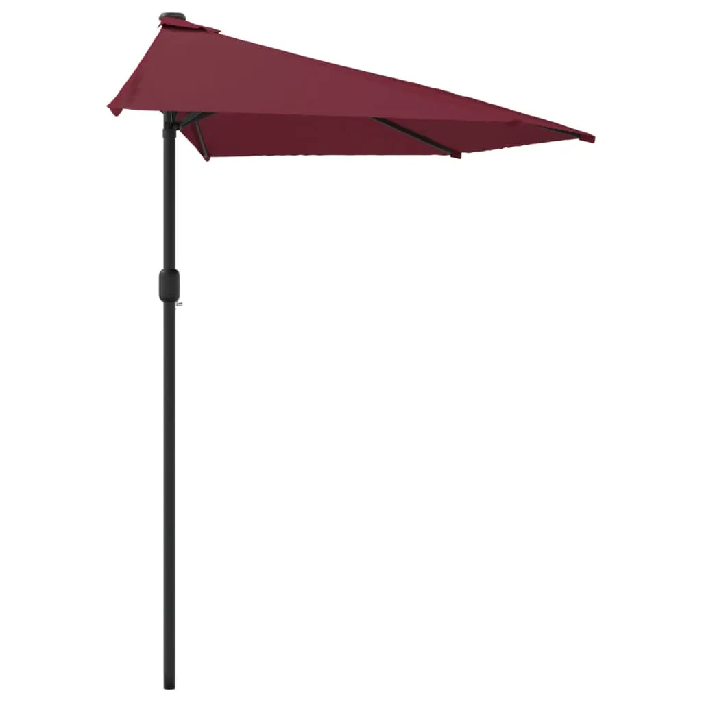 Balkon-Sonnenschirm Bordeauxrot 270x144x222 cm mit Kurbel und 5 Stahlrippen