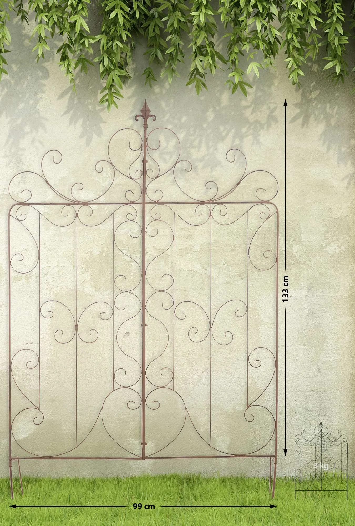Rankgitter Mandevilla 133x99x2 cm antik braun