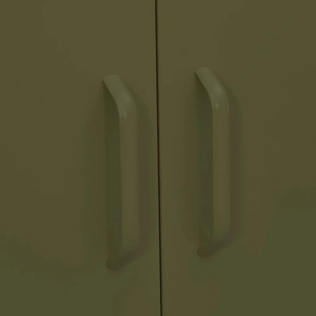 Olivgrüner Lagerschrank aus Stahl 80 x 35 x 101,5 cm
