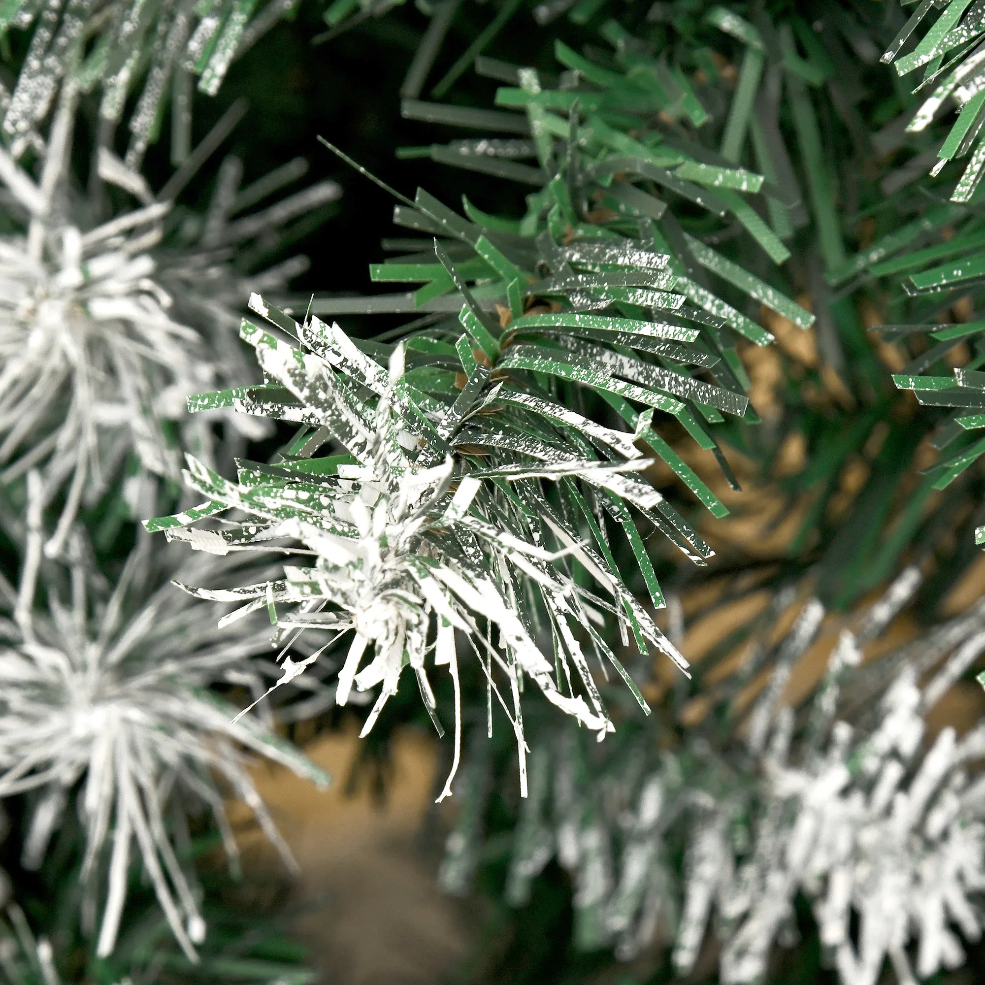 Künstlicher Weihnachtsbaum, 800 Zweige, 61 Zapfen, verschneite Spitzen, feuerfest, 180 cm