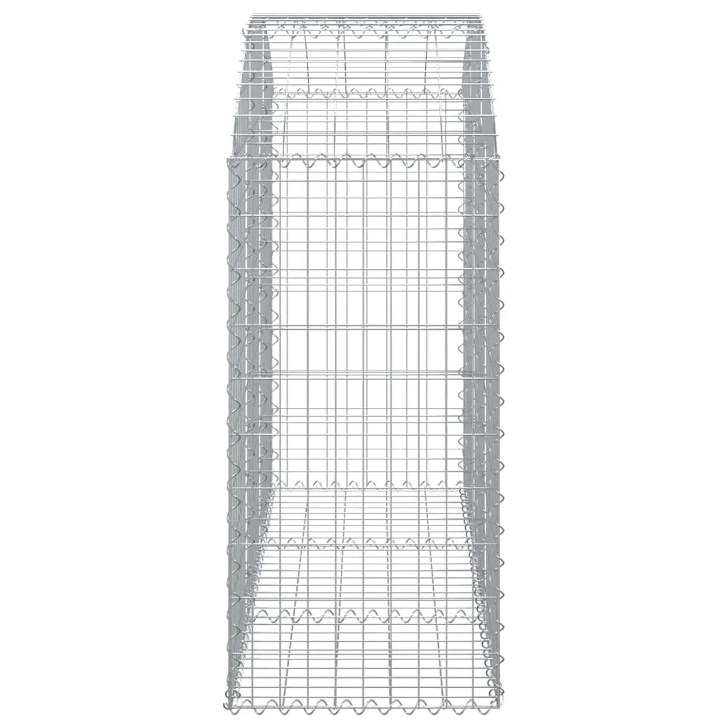Gabionenkorb Silber 150 x 50 x 100/120 cm - Dekorative Gartenbarriere