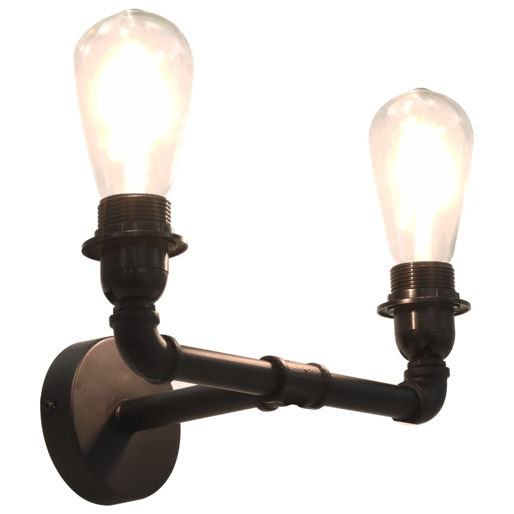 tinkaro 2-Arm-Wandleuchte LALEH Metall Wandlampe Schwarz