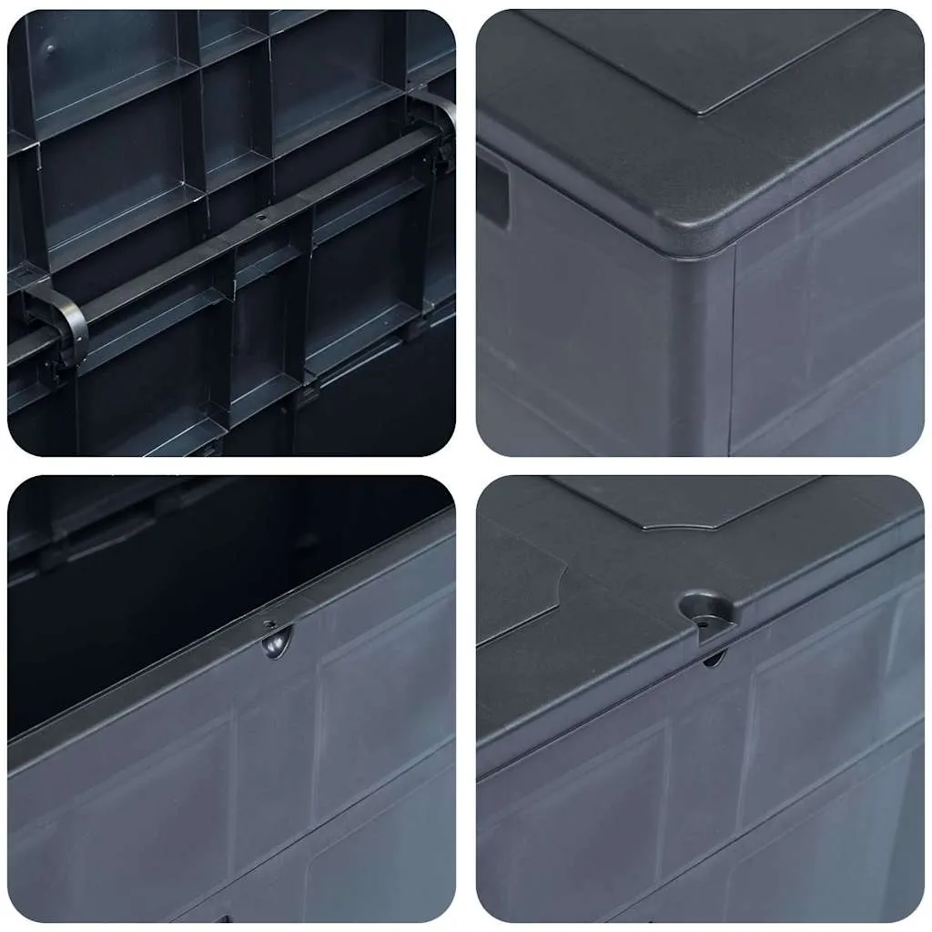 Stylische Gartenbox Schwarz 119 x 46 x 60 cm mit 320 L Stauraum