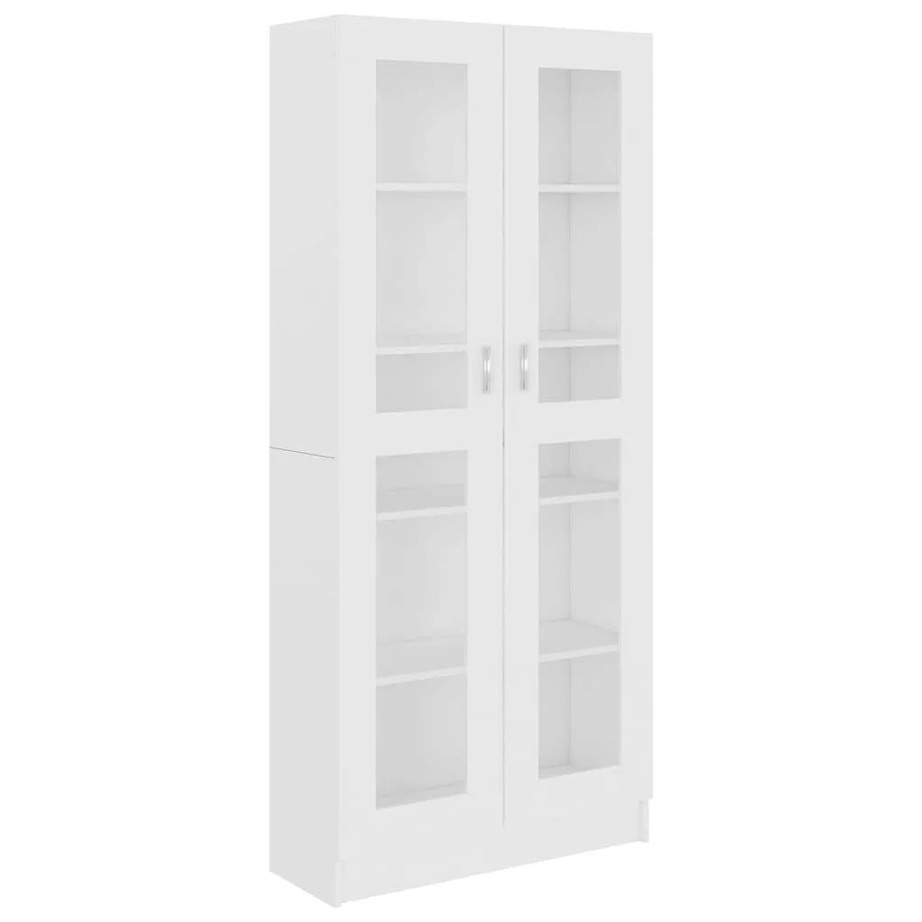 Vitrine mit 5 Fächern und 2 Türen 82,5x30,5x185 cm Weiß