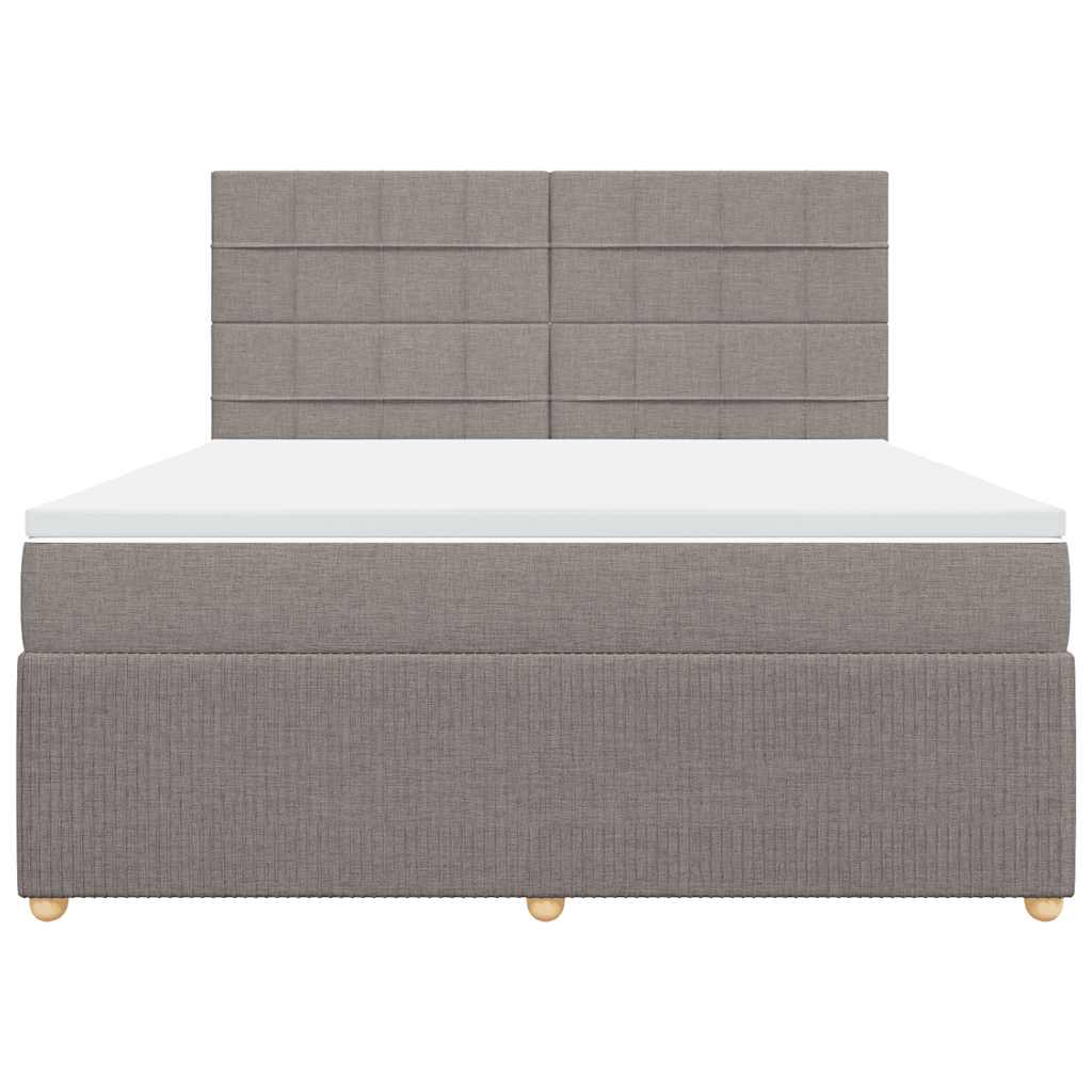 Boxspringbett Taupe 180x200 cm mit LED-Lichtern und Topper