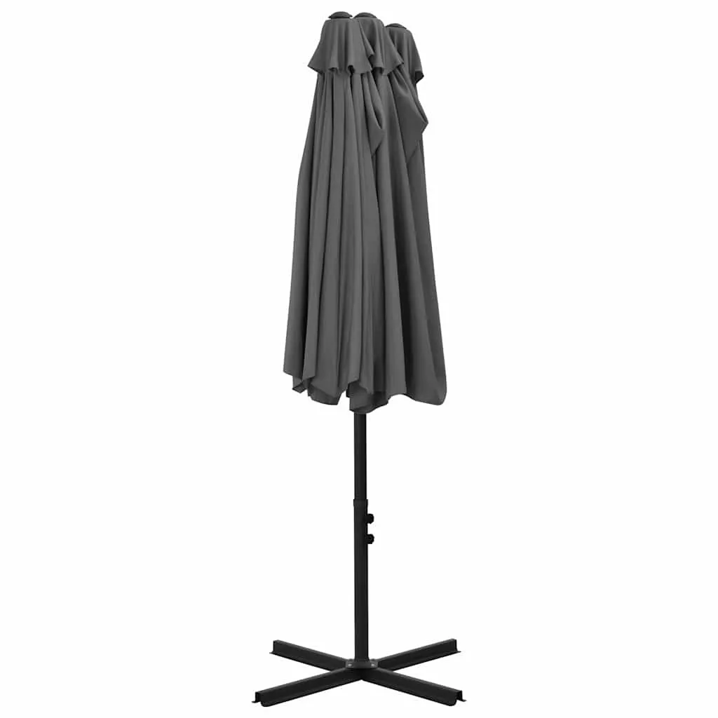 Doppel-Sonnenschirm 460x270x246 cm Anthrazit mit Aluminiumgestell
