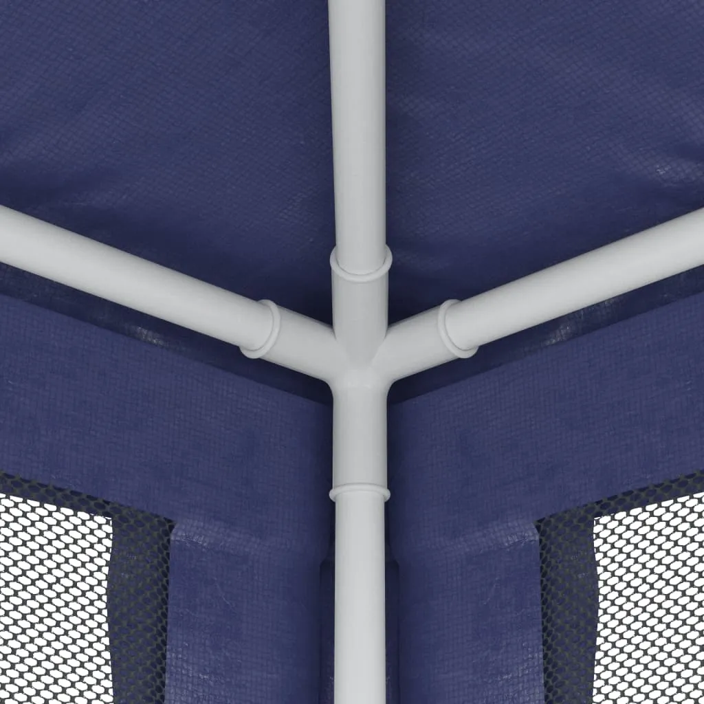 Blaues Partyzelt 300x300x246 cm mit robustem Eisenrahmen und Mesh-Seitenwänden