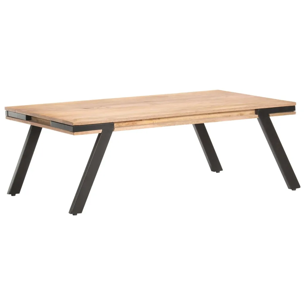 Schlichter Couchtisch aus Vollholz, 114 x 65 x 40 cm, Naturfinish