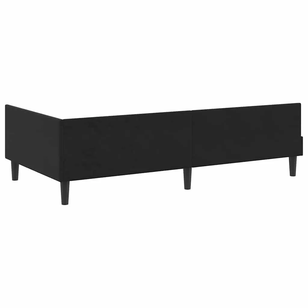 Eckbettgestell mit Matratze 204 x 94 x 57 cm Schwarz