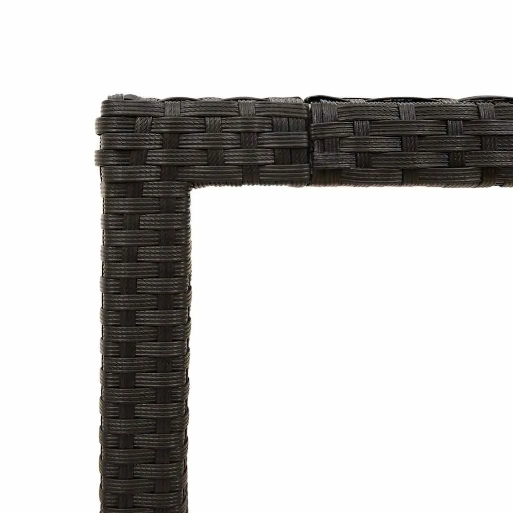 Gartentisch mit Glasplatte 190 x 90 x 75 cm Schwarz