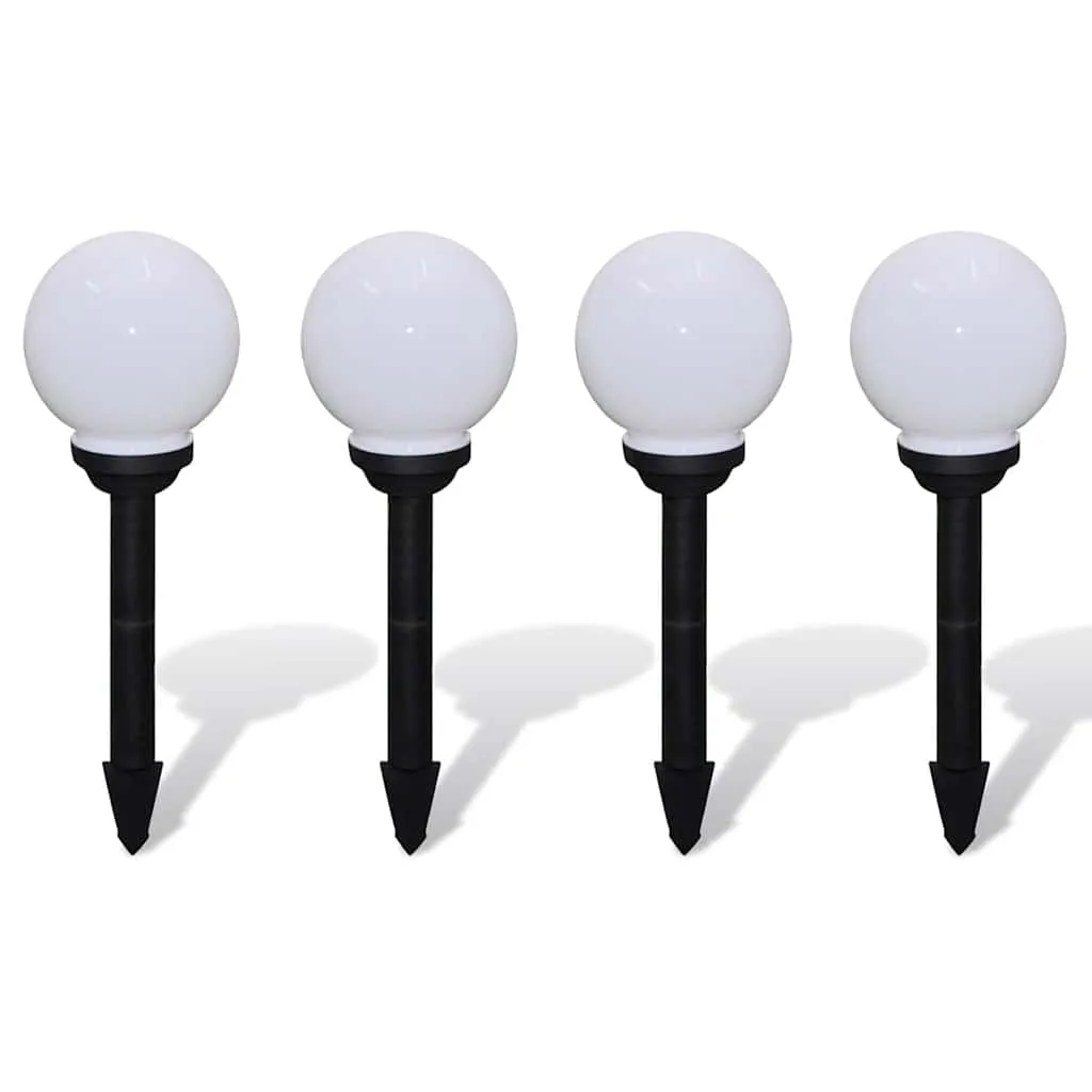 4-teilige LED-Solarleuchten, 36/47 cm, glänzend Weiß