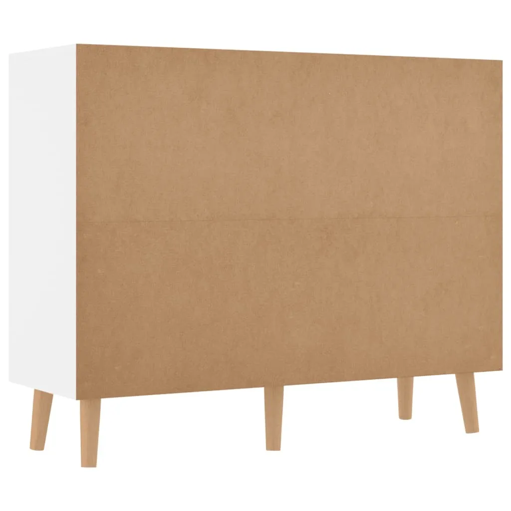 tinkaro Sideboard ELBUNA Holz Aufbewahrungsschrank Hochglanz-Weiß
