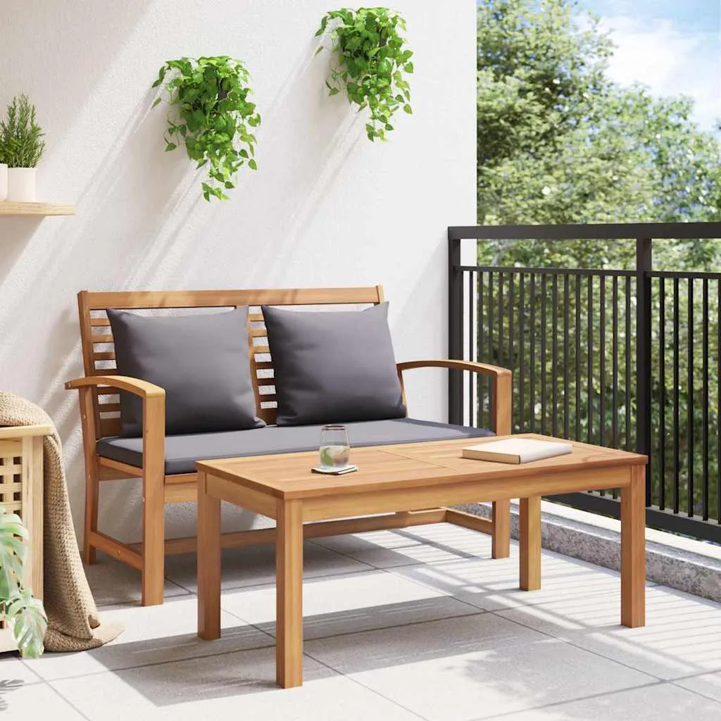 Gartenmöbel-Set Naturholz 110x66x76 cm Braun Dunkelgrau