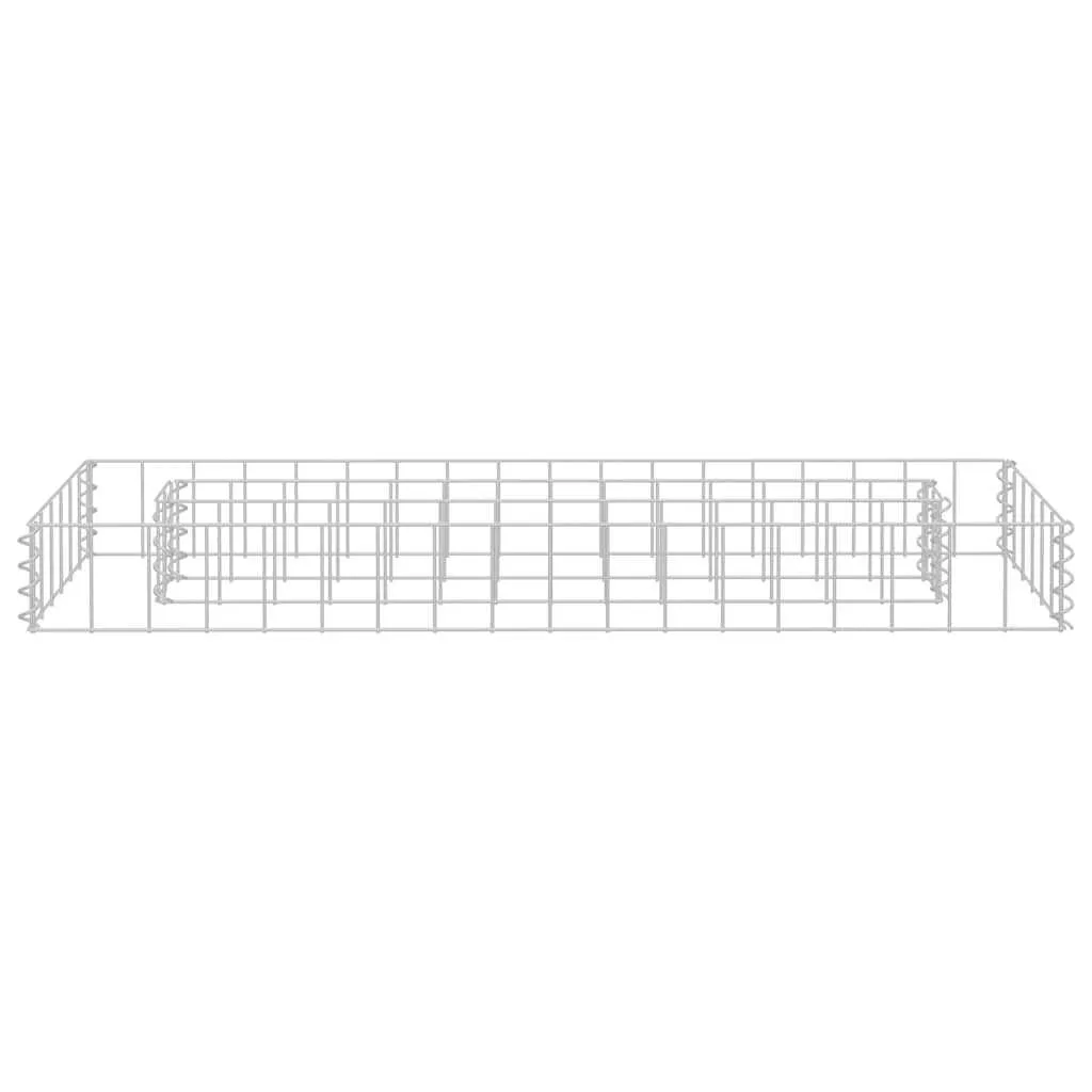 Gabionen-Hochbeet 90x30x10 cm Silber verzinkter Stahl