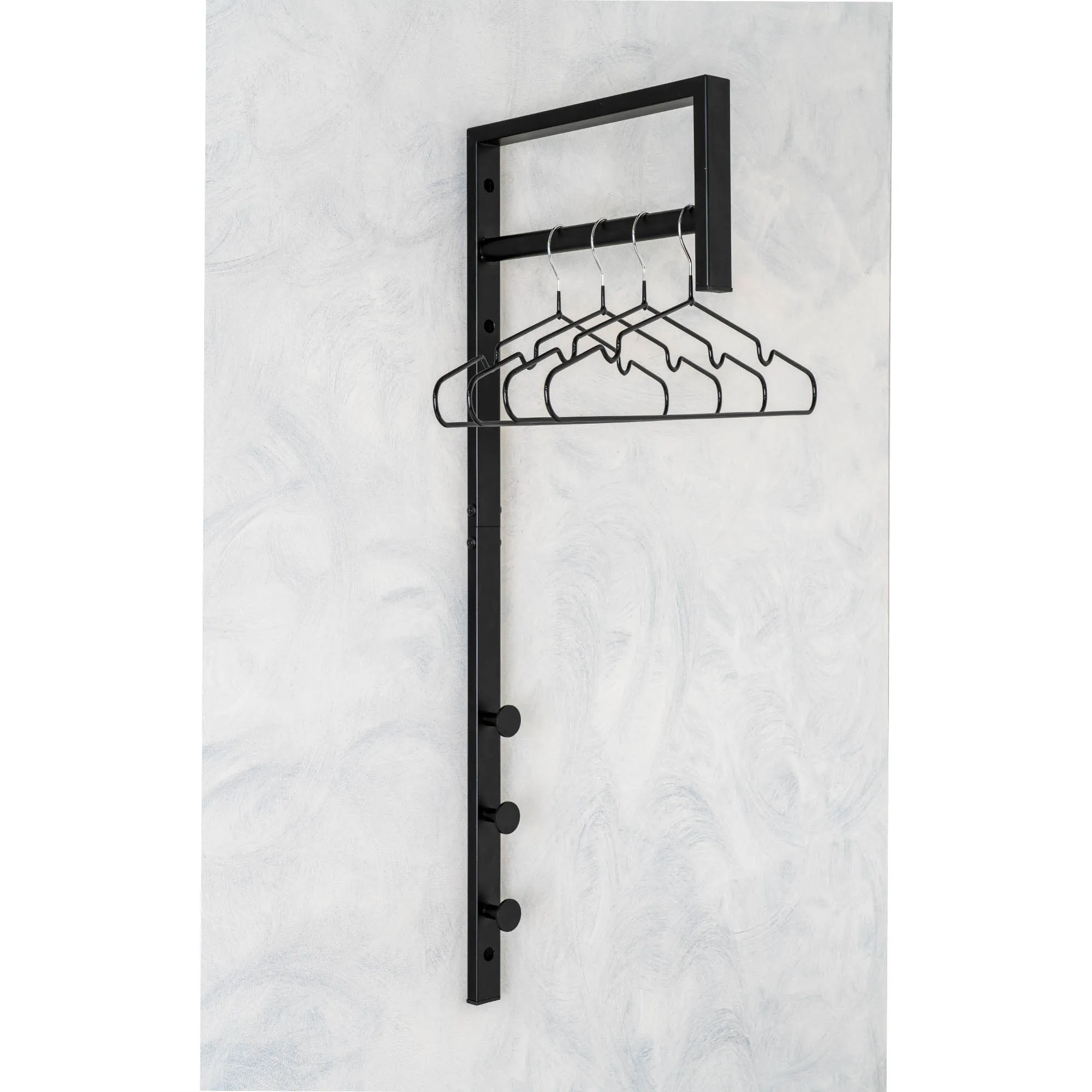 tinkaro Garderobenstativ Trento Metall 3x30x82 cm Schwarz