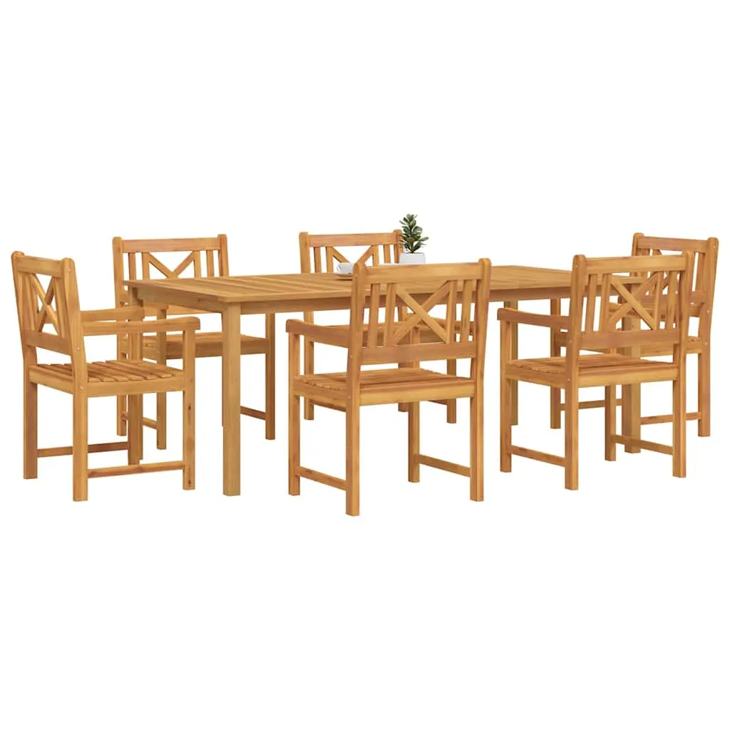 Rustikales Garten-Esszimmer-Set Echtholz 180x90x75 cm Braun
