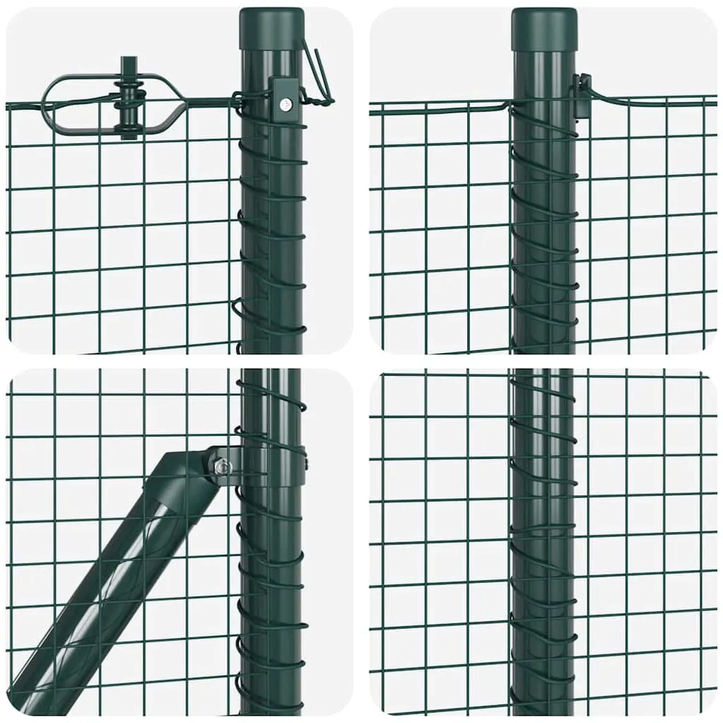 Outdoor-Fence-Post-Set Stahl Grün 5000 x 3,2 x 50 cm