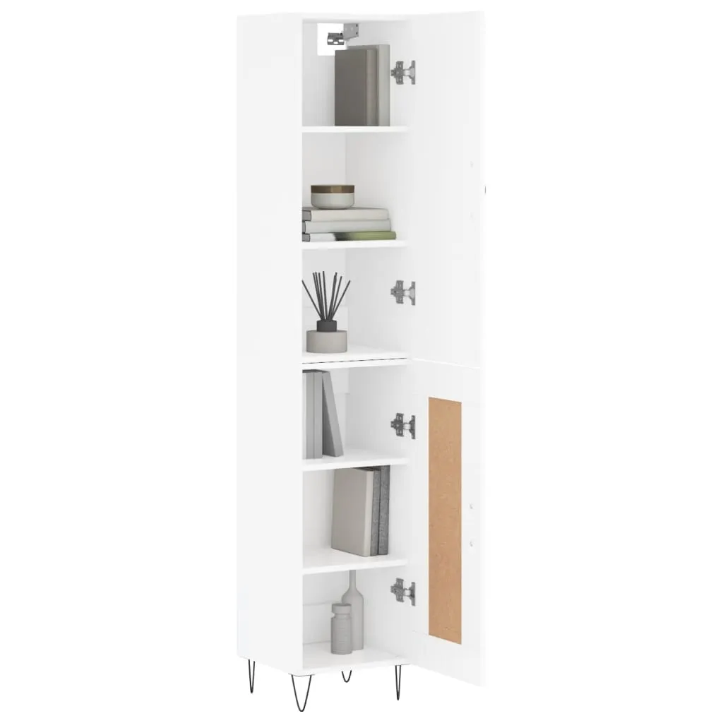 Elegantes Highboard in Weiß, 34,5 x 34 x 180 cm