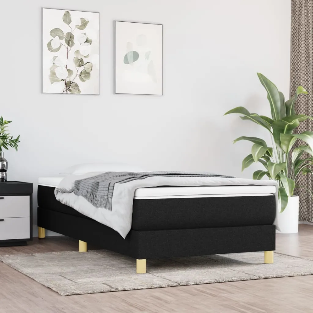 Boxspring-Bettrahmen Stoff Schwarz 203x100x25 cm