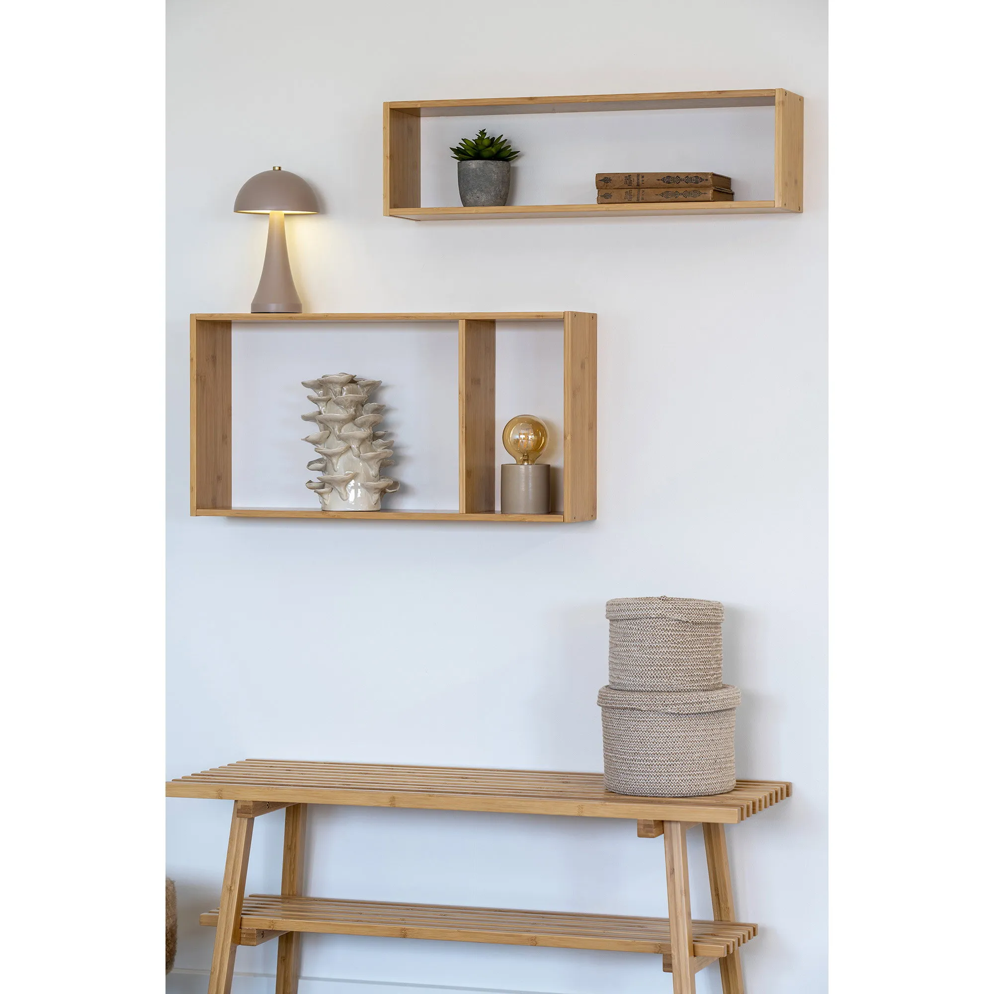 tinkaro Sebal Körbe Set aus 2 Baumwolle Beige